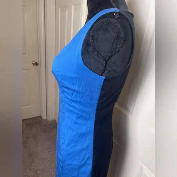 T Tahari Sleeveless Fitted Sheath Dress Blue/Black Size 6 - Picture 6 of 11